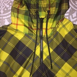 Forever 21 Half Zip Plaid Wind Breaker